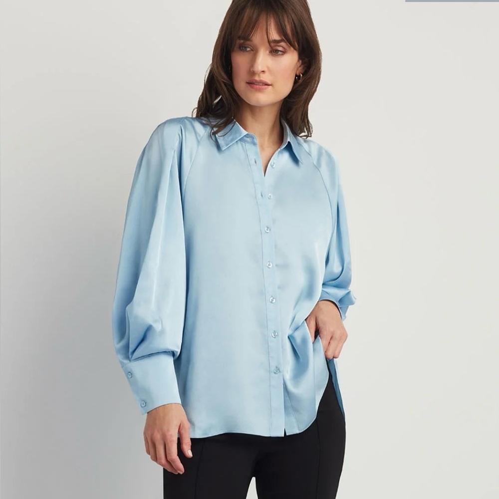 SATIN OVERSIZED BUTTON DOWN